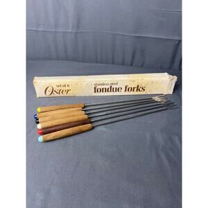 Vintage MCM Oster Fondue Forks Colorful Set of 6!